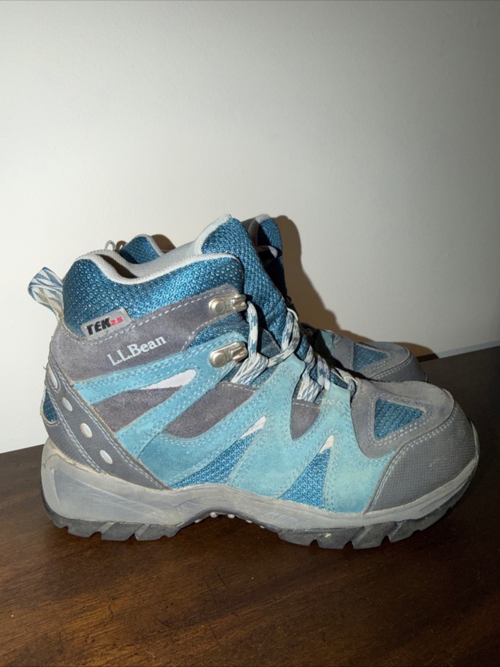 LL Bean Tek 2.5 Hiking Waterproof Trail Hiking Boots 286156 Blue Youth Siz